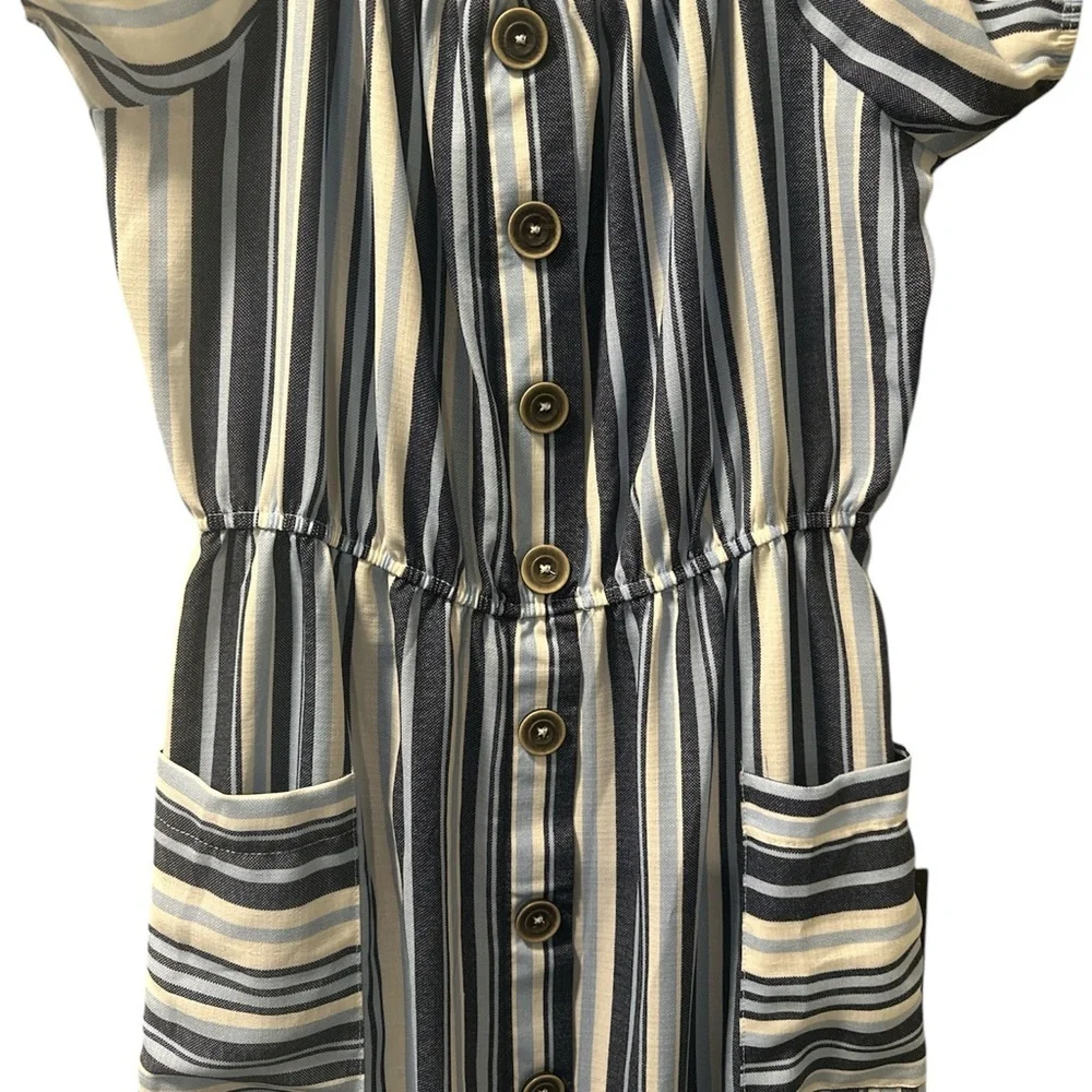 Naïf Striped Blue Dress~ Size M - Picture 2 of 4